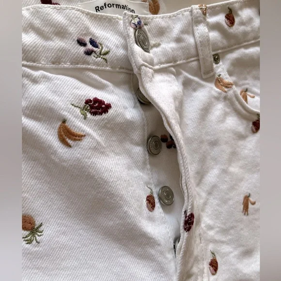 REFORMATION Charlie Fruitloops High Rise Jean Shorts - Picture 9 of 11